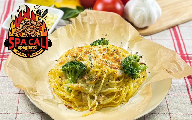 焼きスパ　サーモンクリーム